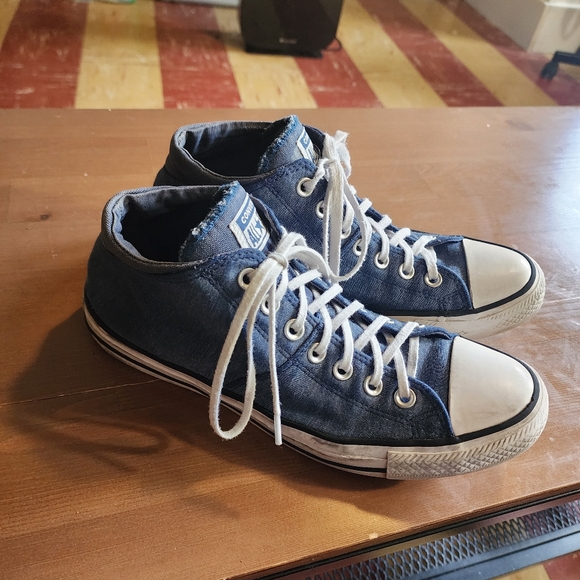 Converse Navy High-Tops with White Accents - Picture 2 of 6